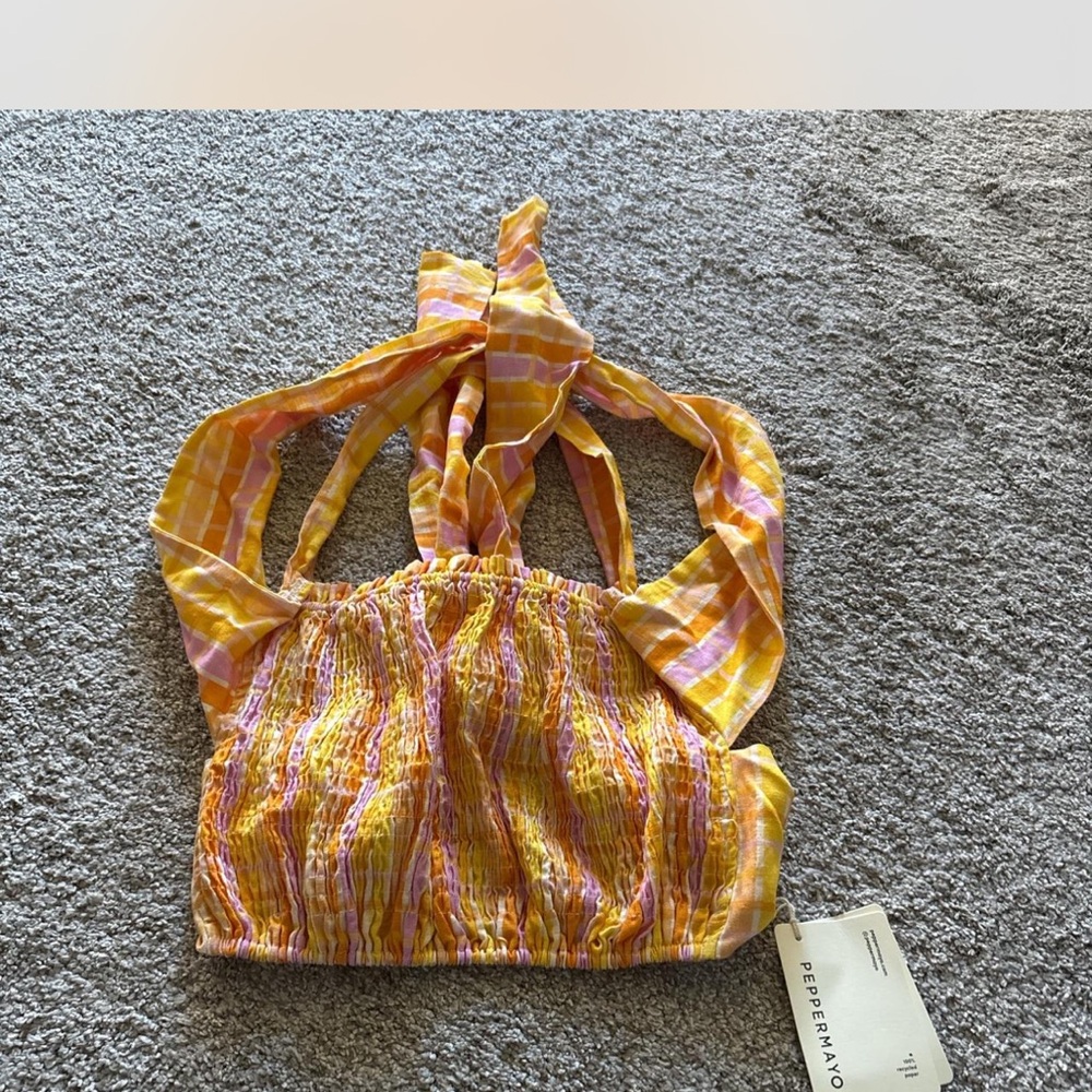 Peppermayo Striped Yellow and Pink Top